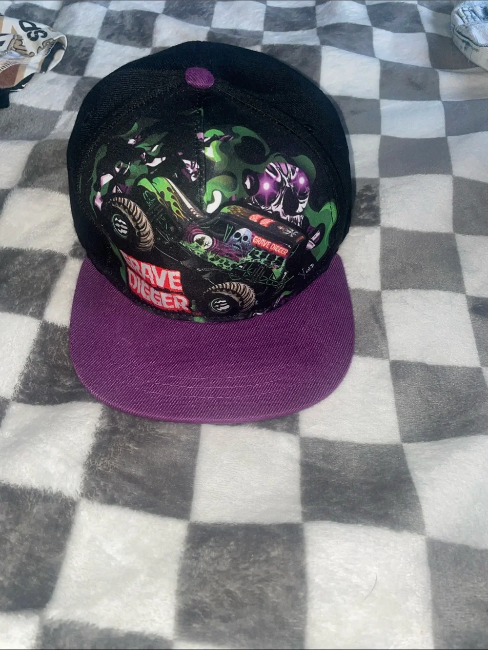 Toddler Black and Purple Monster Jam SnapBack
